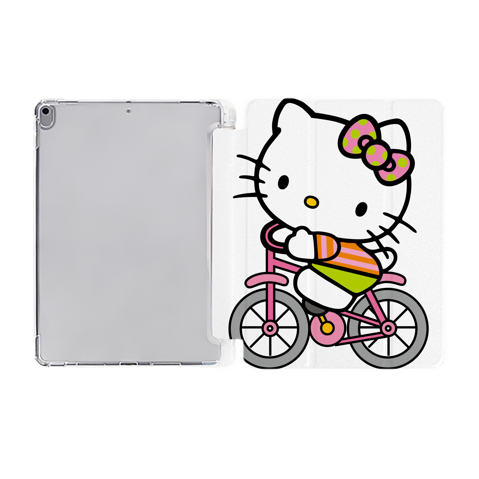 （画像用） Hello Kitty ハローキティ IPad ケース ペン収納付き 三つ折りスタンド PUレザー×シリコン 対応機種9.5/10.5/10.9インチ